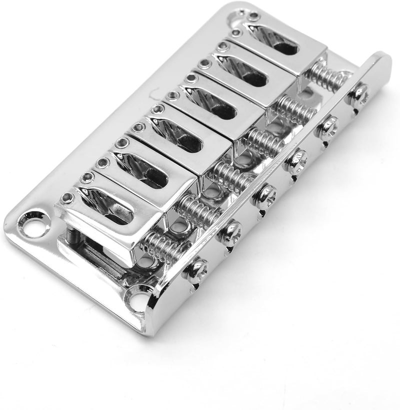 harpfeas 78mm Fixed Hardtail Bridge for 6 String Fender Strat Tele Electric Guitar (Chrome) - Image 3